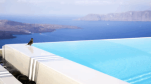 A microcement poolside.