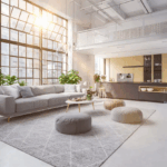 Microcement used in a living room.
