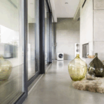 Microcement flooring.